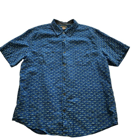 Carbon 2 Cobalt Shirts Carbon 2 Cobalt Mens Linen Shirt Xl Fish Poshmark